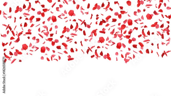 Fototapeta Falling rose petals isolated on transparent background