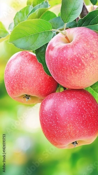 Obraz Fresh Red Apples on Tree