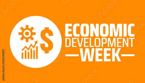 Fototapeta Economic Development Week background banner or poster design template. observed every year in May. Holiday concept. Use to any Template, card, poster, placard, template.
