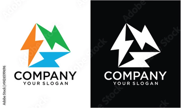 Fototapeta Creative logo letters initial font e energy