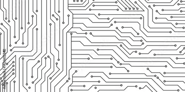 Obraz Electronic circuit boards on a seamless white background. 