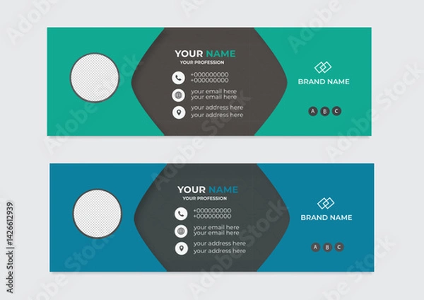 Obraz creative modren email signature & email footer template design  