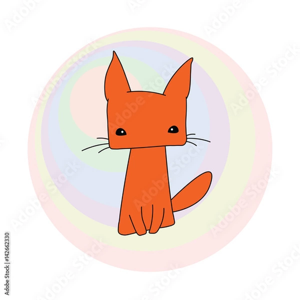 Obraz Cat on multicolored circles
