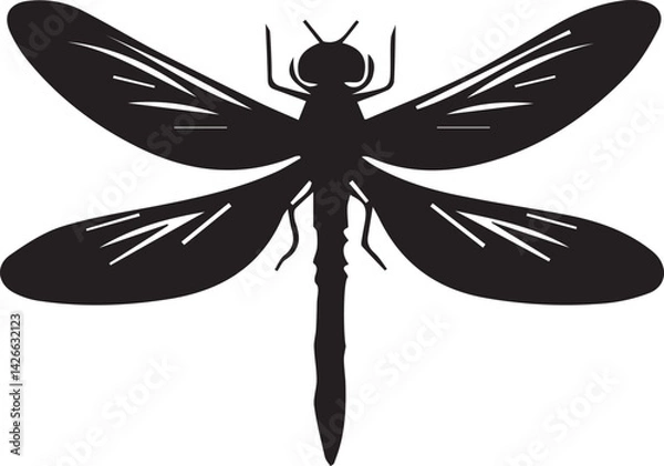 Obraz Dragonfly silhouette vector EPS