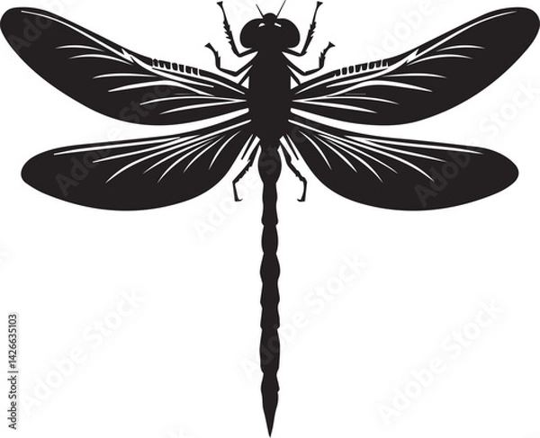 Obraz Dragonfly silhouette vector EPS