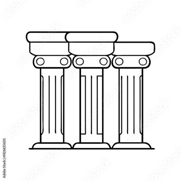 Fototapeta ancient columns icon, ancient columns vector illustration-simple illustration of ancient columns, perfect for ancient columns logos and icons