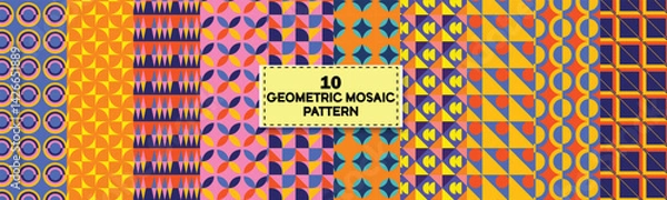Fototapeta Colorful Geometric Mosaic Pattern Collection