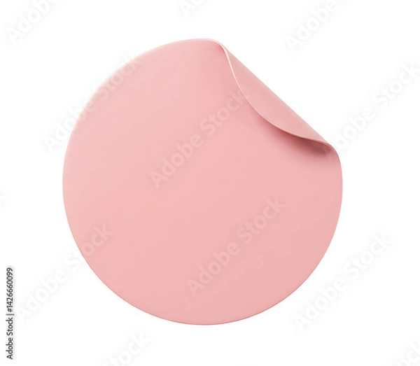 Obraz Pastel round sticker mockup for branding and design presentation tool isolated on transparent background