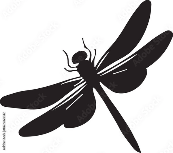 Obraz Dragonfly silhouette vector EPS