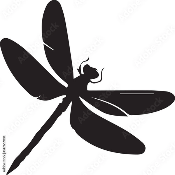 Obraz Dragonfly silhouette vector EPS