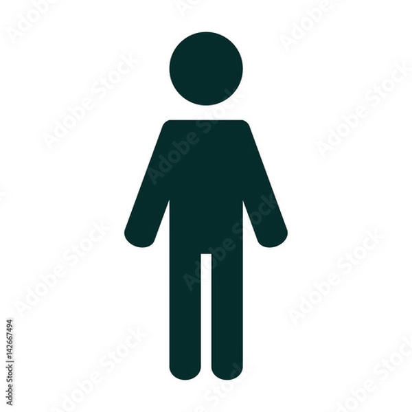 Obraz Stick Figure illustration. Stick Man position icon.