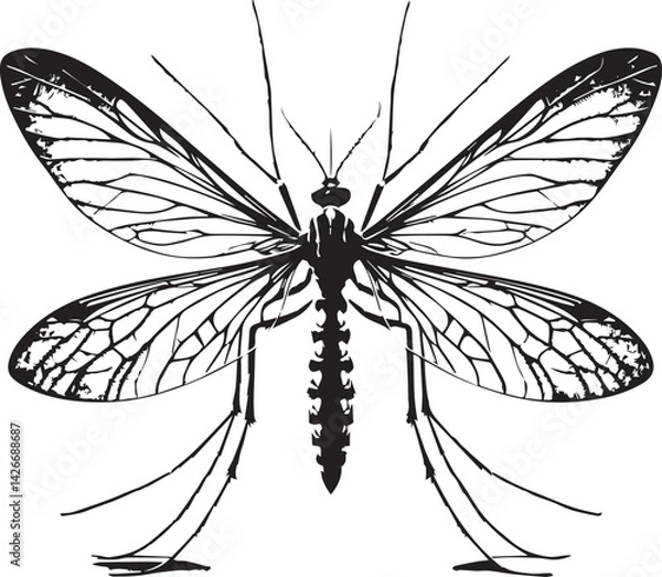 Obraz Mosquito silhouette vector EPS 