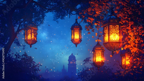 Obraz Ramadhan Kareem Decoration,background illustration