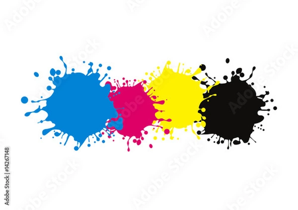 Fototapeta cmyk paint splatter