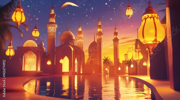 Obraz Ramadhan Kareem Decoration,background illustration