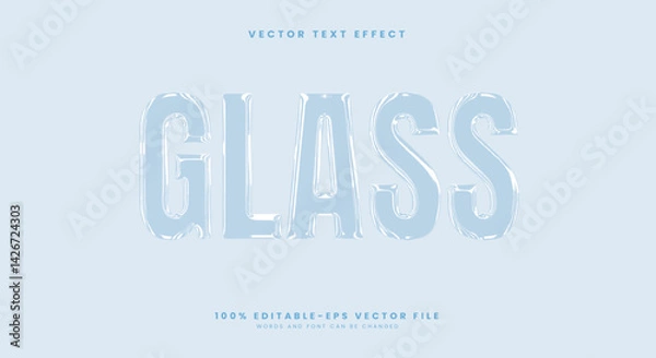 Fototapeta Glass 3D editable text effect Template Suitable for shiny text style