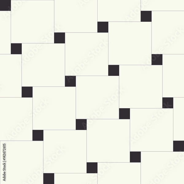 Fototapeta Tile floor in geometrical seamless pattern in beige and black tones