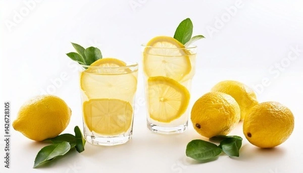 Fototapeta lemonade with lemon