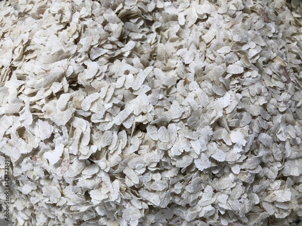 Obraz White flattened rice seamless background
