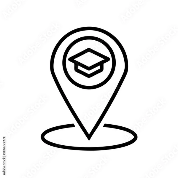 Obraz Map Location Pin for Campus Area Icon Design