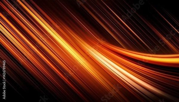 Fototapeta modern gradient abstract orange black light trails slanted blurry lines background banner