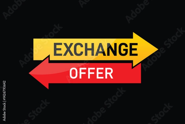 Fototapeta vector red and yellow exchange offer and black background design
