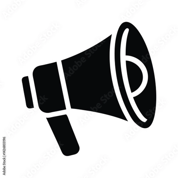 Fototapeta Megaphone Stencil Icon Silhouette Vector Illustration