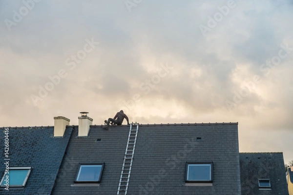 Obraz Ramoneur sur un toit