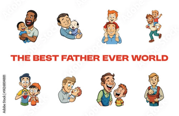 Fototapeta High quality father’s day vector bundle