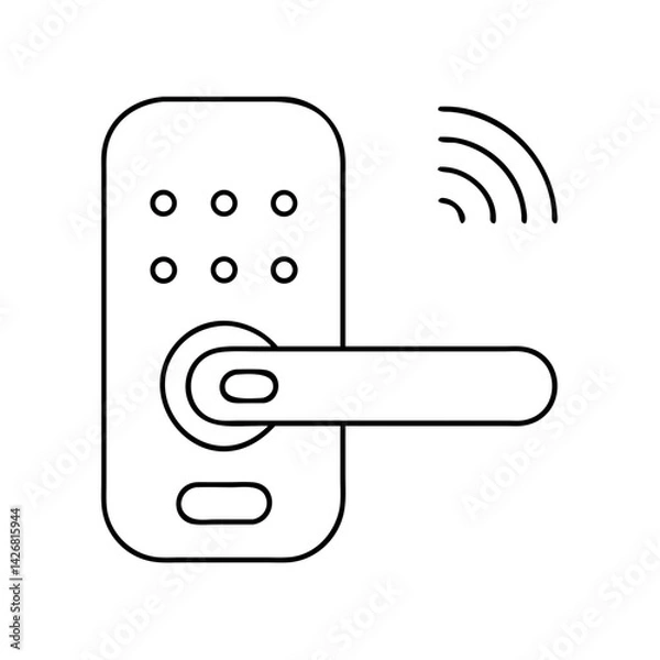Fototapeta Smart lock icon representing advanced home security and access control