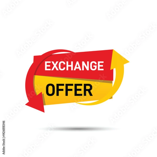 Fototapeta vector red and yellow exchange offer design
