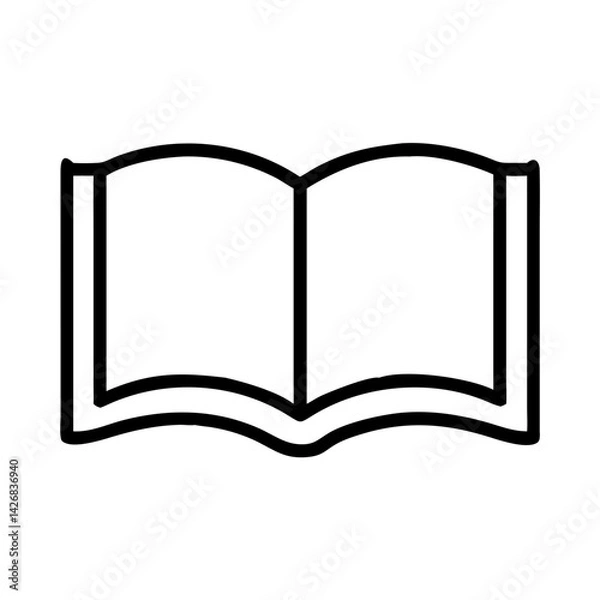 Fototapeta Open book icon in black outline style