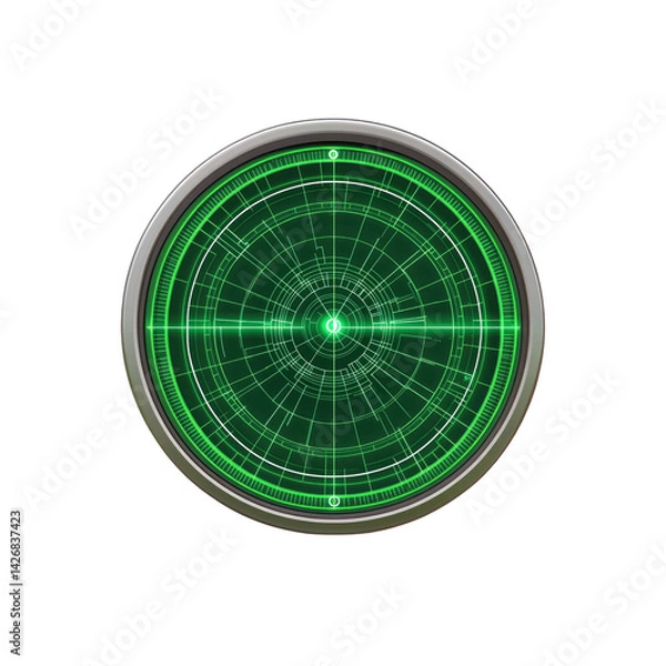 Obraz Futuristic Green Radar Screen Interface Design Element