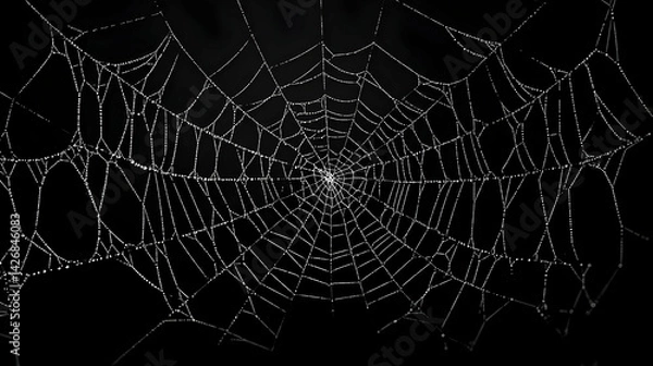 Fototapeta Intricate Spiderweb Pattern In Dark Background