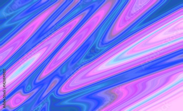 Fototapeta Liquid abstract background with wavy patterns and bright colors, full frame.