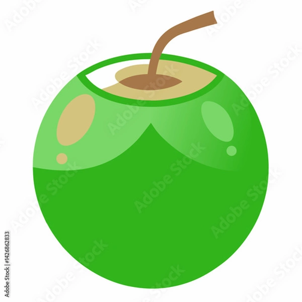 Obraz green coconut isolated vector