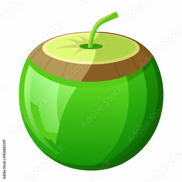 Obraz green coconut isolated vector