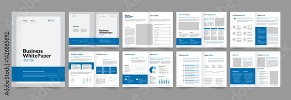 Fototapeta Business whitepaper and whitepaper layout template