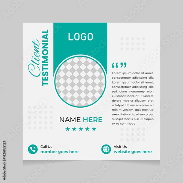 Fototapeta Client Testimonial Design Template