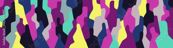 Fototapeta 
People society modern psychology mental health abstract illustration , multicolored silhouettes vector background