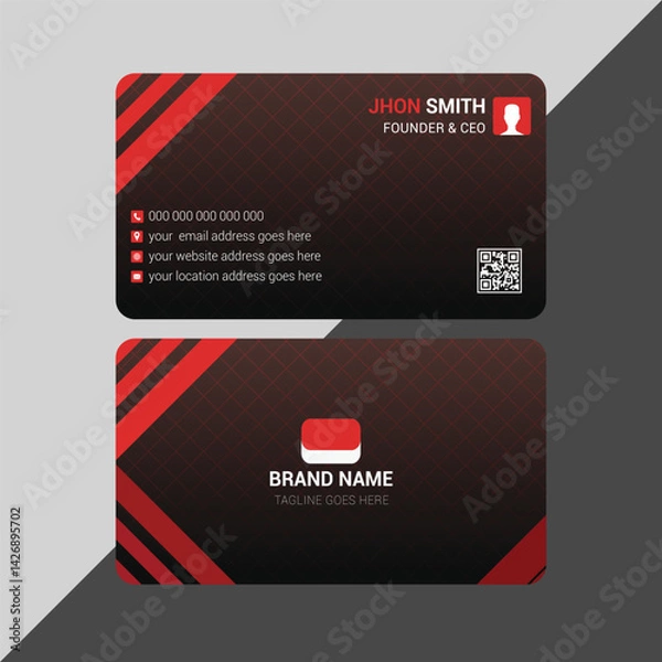 Fototapeta Red & Black Luxury Trader Business Card