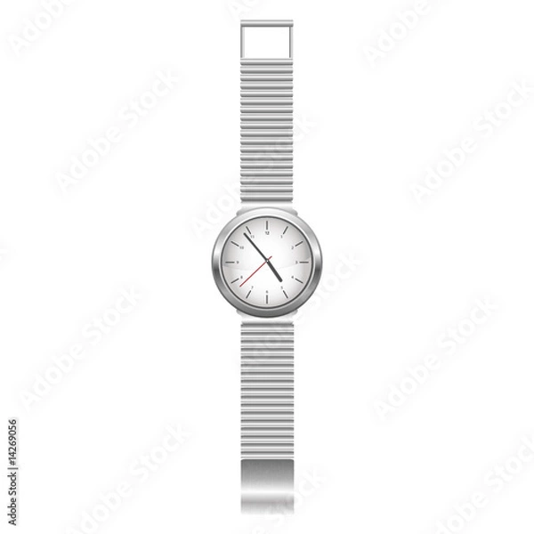 Obraz silver watch isolated over a white backgtound