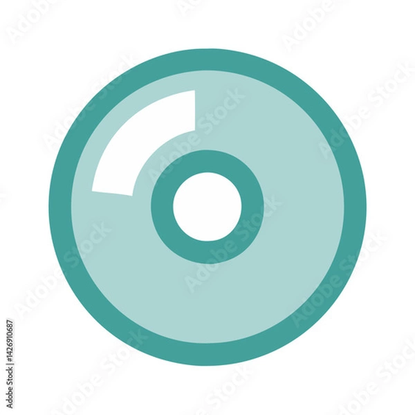 Fototapeta Abstract Teal and White Circular Graphic on Black Background