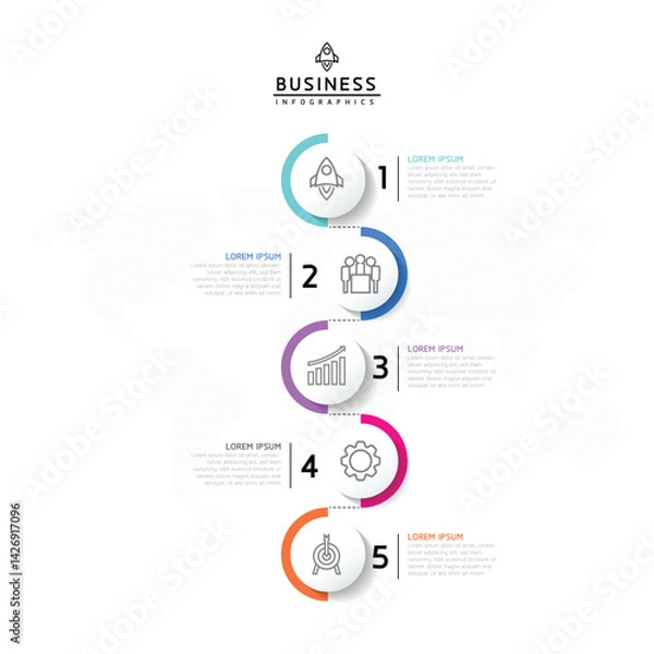 Fototapeta Vector business Presentation Connecting Steps Infographic Template