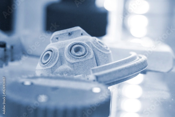 Fototapeta Model printed 3D printer plastic powder Object created 3D printer from polyimide