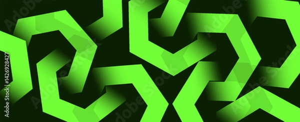 Obraz Abstract green and black hexagon luxury vector design