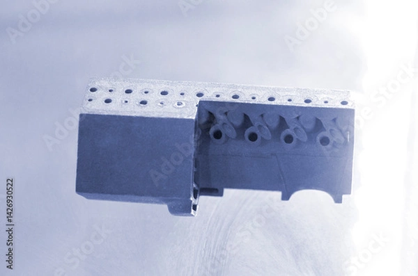 Fototapeta Metal object printed on 3D printer from metal powder Model created on 3D printer