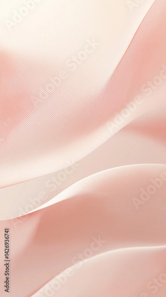 Fototapeta Soft Pink Fabric Waves in Delicate Textures  