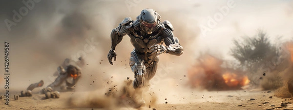 Obraz war cyborg, AI generated