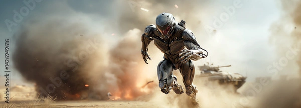 Obraz war cyborg, AI generated